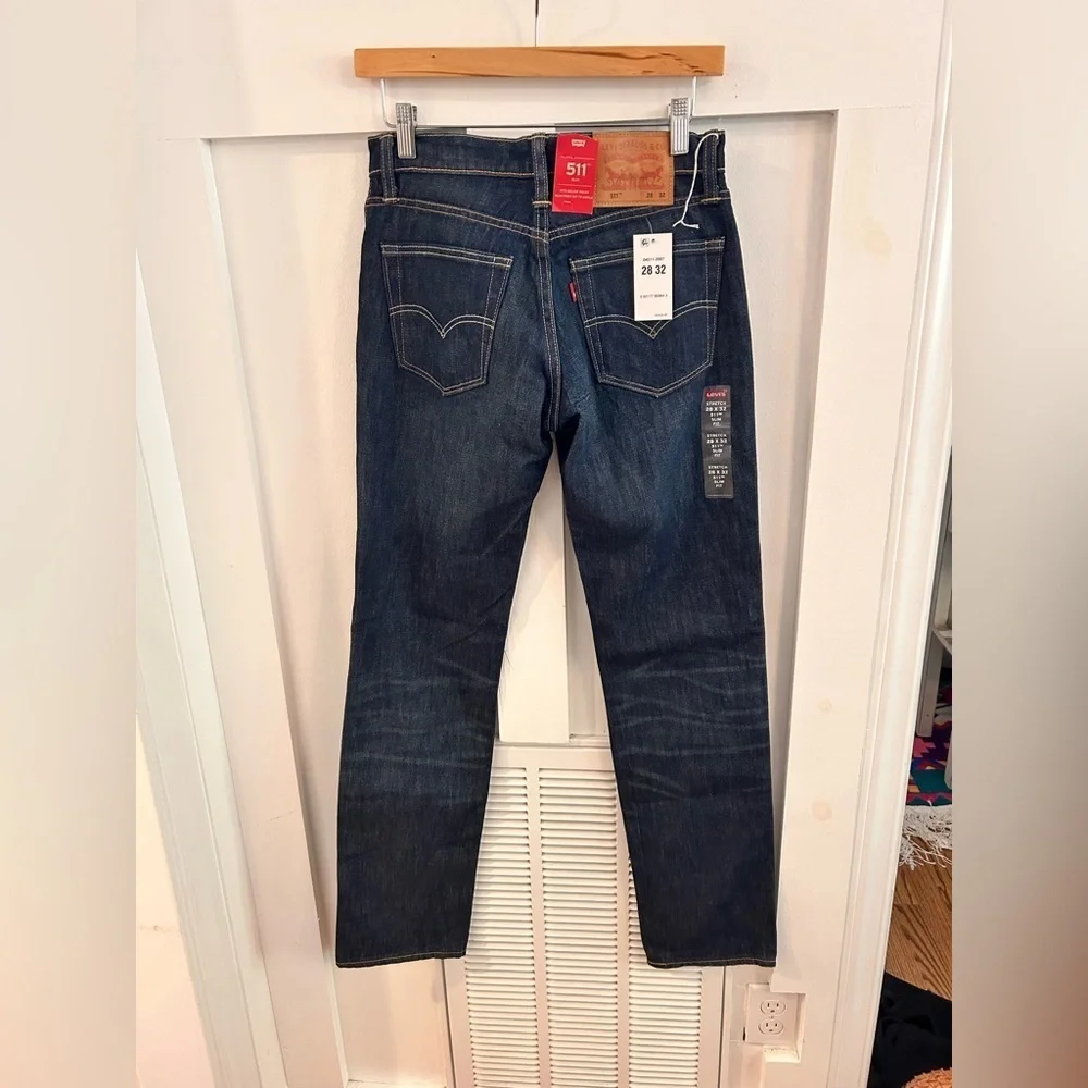 Levi's 511 White Oak stretch slim Fit dark wash 28x32 jeans R tab Made in Mexixo
